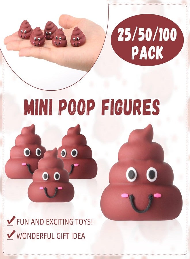 WinnerWhy 25 Pcs Mini Poop Figures Small Poop Figurines Poo Toys Fake Poop Classic Brown Poop Rubber Poop for Prank Hide Seek Goodie Bags Piñata Stuffers Party Supplies Gifts Easter Egg Fillers - Image 2